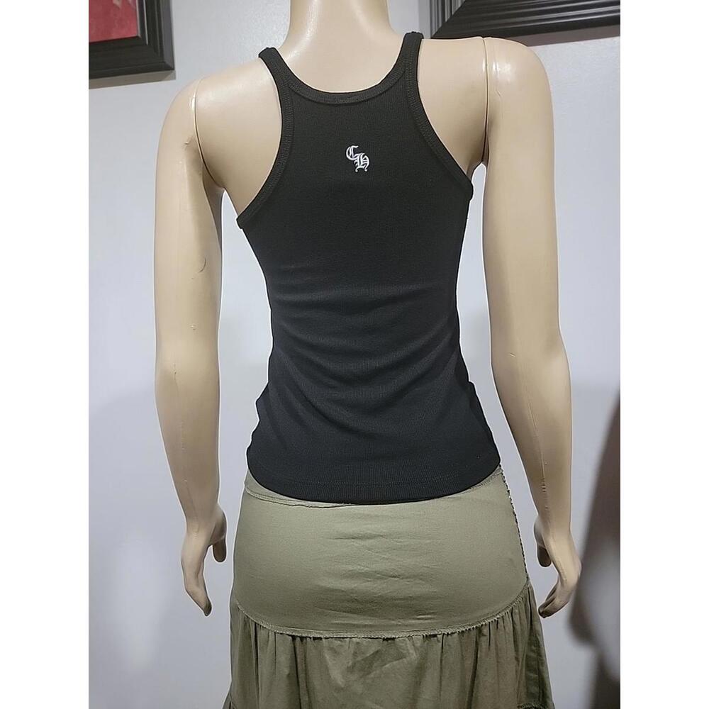 Chrome Hearts Bad Seed CH Embroidered Black Mini Rib size S Tank Top $1200 # W - Picture 9 of 9